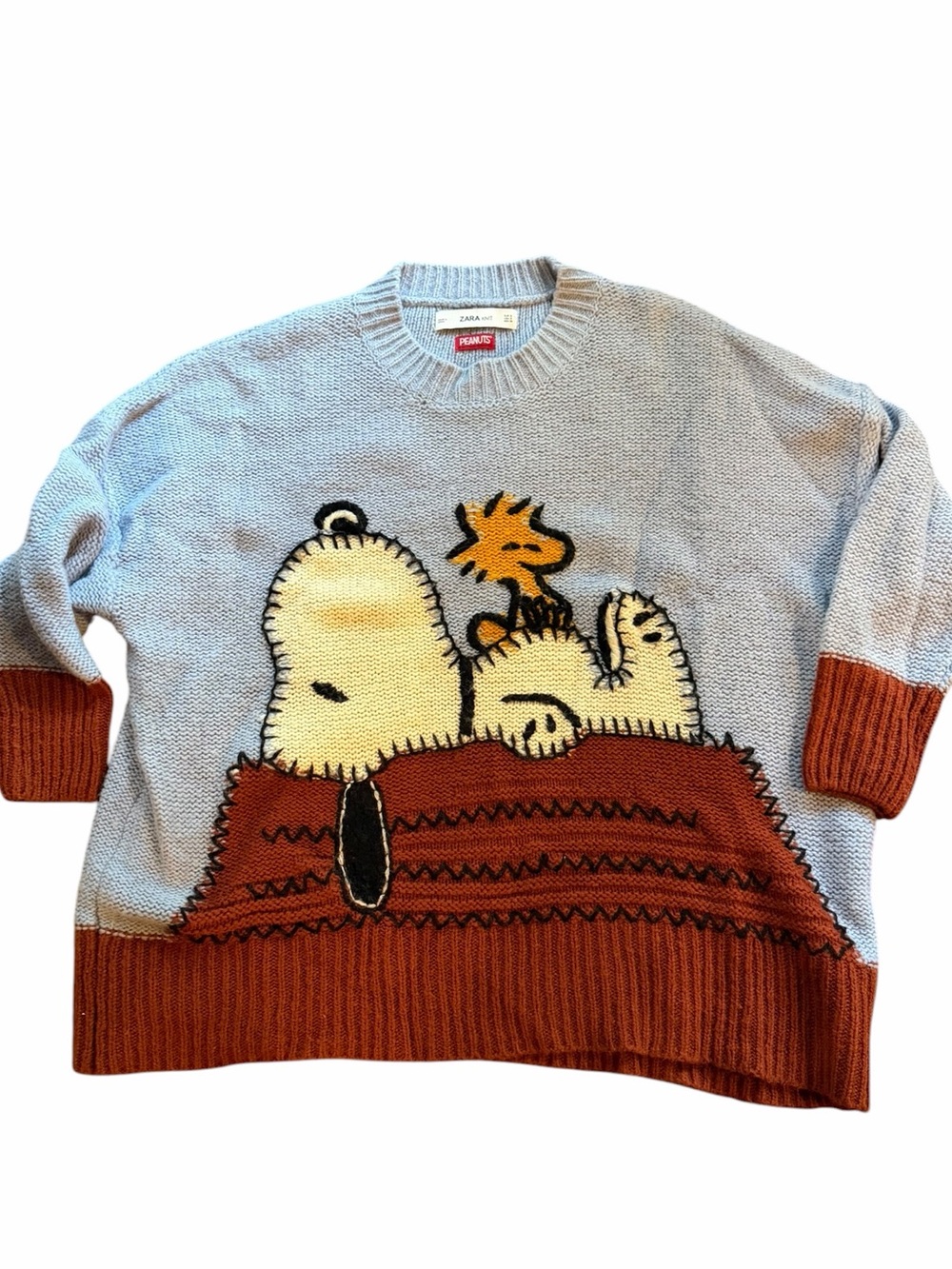 Rare limited edition Zara Peanuts Snoopy & Woodstock oversized Crewneck Sweater